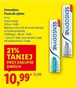 Lidl Pasta do zębów Sensodyne Whitening oferta