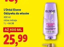 Lidl Odżywka do włosów L'oreal Elseve Hyaluron Plump oferta