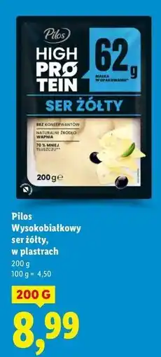 Lidl Ser żółty wysokobiałkowy Pilos High Protein oferta