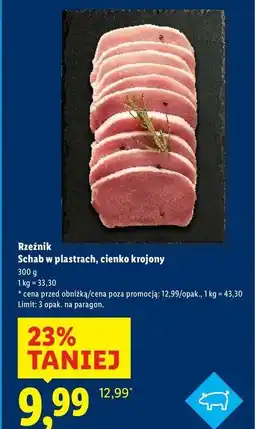 Lidl Schab wieprzowy bez kości plastry Rzeźnik Codzienna Dostawa oferta