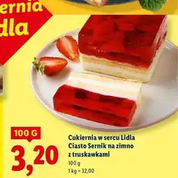 Lidl Sernik na zimno z truskawkami Cukiernia Lidla oferta
