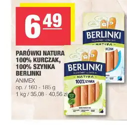EuroSPAR Parówki natura 100% kurczak, 100% szynka berlinki oferta