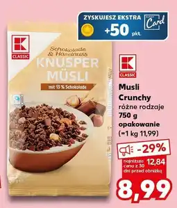 Kaufland Płatki K-CLASSIC Musli Crunchy różne rodzaje oferta