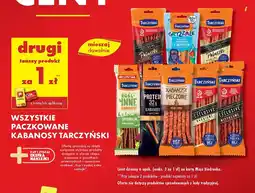 Biedronka Wszystkie paczkowane kabanosy Tarczyński DRUGIE ZA 1 ZŁ oferta