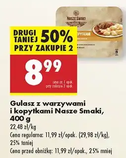 Biedronka Danie gulasz z warzywami i kopytkami Nasze Smaki oferta