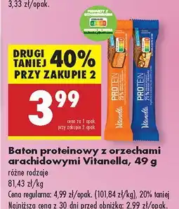 Biedronka Baton proteinowy z orzechami arachidowymi, różne rodzaje Vitanella oferta