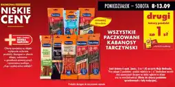 Biedronka Wszystkie paczkowane kabanosy Tarczyński DRUGIE ZA 1 ZŁ oferta