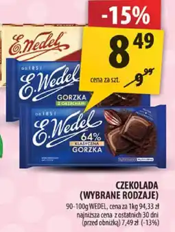 Arhelan Czekolada (wybrane rodzaje) Wedel oferta