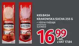 Selgros Kiełbasa krakowska sucha Olewnik oferta