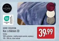 ALDI Koc z efektem 3d 150 x 200 cm Home Creation oferta