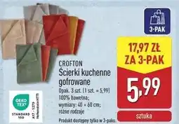 ALDI Ścierki kuchenne gofrowane 40 x 60 cm Crofton oferta