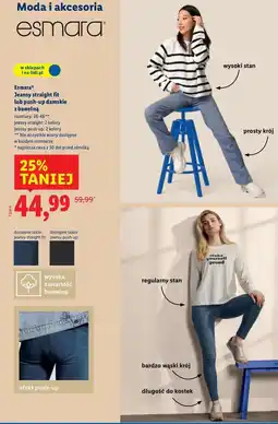 Lidl Jeansy damskie push-up Esmara oferta
