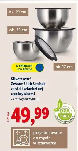 Lidl Miski ze stali szlachetnej Silvercrest oferta