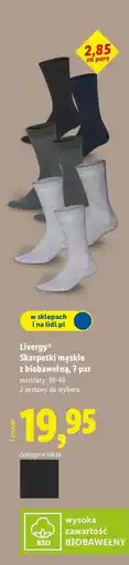 Lidl Skarpetki męskie Livergy oferta