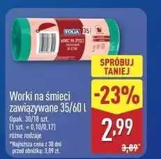 ALDI Worki na śmieci 60 l rolka Folia oferta