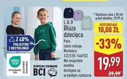 ALDI Bluza dresowa dziecięca 122/128-146/152 L&D oferta