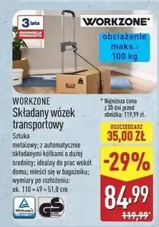 ALDI Wózek transportowy składany do 100 kg Workzone oferta