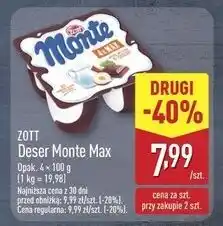 ALDI Deser mleczno-czekoladowy z orzechami Zott Monte Max oferta
