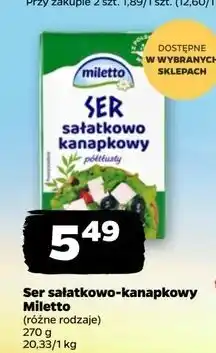 Netto Ser sałatkowo-kanapkowy półtłusty Miletto oferta