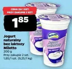 Netto Jogurt naturalny bez laktozy 0% Miletto oferta