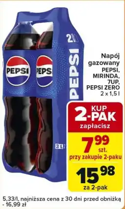Carrefour Express Napój gazowany PEPSI, MIRINDA, 7UP, PEPSI ZERO oferta