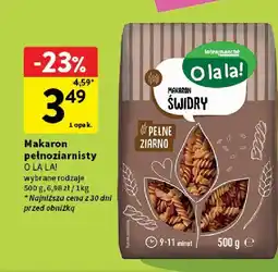 Intermarche Makaron pełnoziarnisty świderki O la la! oferta