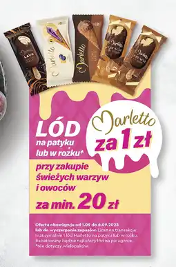 Biedronka Marletto lód na patyku lub w rożku oferta