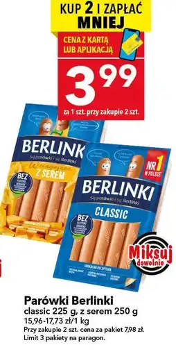 Lewiatan Parówki Berlinki classic, z serem oferta