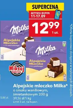 Lewiatan Czekolada Alpejskie mleczko o smaku waniliowym, śmietankowym Milka oferta