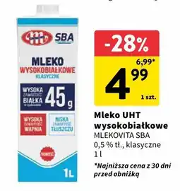 Intermarche Mleko UHT wysokobiałkowe 0,5% klasyczne Mlekovita SBA oferta