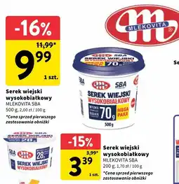 Intermarche Serek wiejski wysokobiałkowy Mlekovita SBA oferta