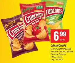 Chorten Chipsy ziemniaczane Crunchips Papryka, Zielona Cebulka, Pieczone Żeberka Lorenz oferta