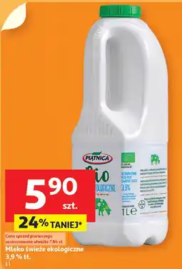 Auchan Mleko świeże ekologiczne 3,9% tł. Piatnica oferta