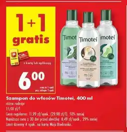 Biedronka Szampon do włosów Timotei, 400 ml oferta
