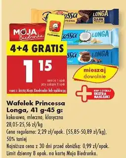Biedronka Wafelek Princessa Longa 41 g-45 g oferta