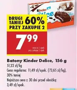 Biedronka Batony Kinder Delice, 156 g oferta