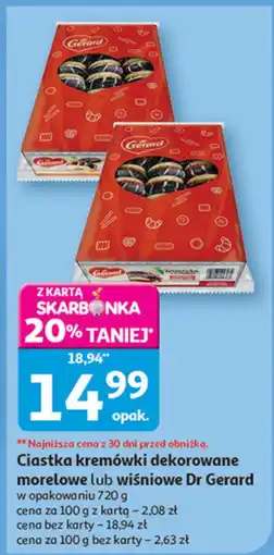 Auchan Ciastka kremówki dekorowane morelowe lub wiśniowe Dr Gerard oferta