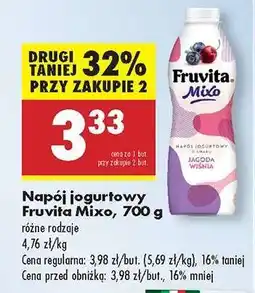 Biedronka Napój jogurtowy Fruvita Mixo, 700 g oferta