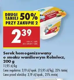 Biedronka Serek homogenizowany o smaku waniliowym Rolmlecz , 200 g oferta