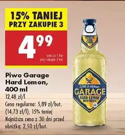 Biedronka Piwo Garage Hard Lemon 400 ml oferta