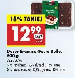 Biedronka Deser tiramisu Gusto Bello 500 g oferta