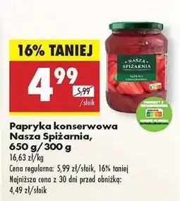 Biedronka Papryka konserwowa Nasza Spiżarnia, 650 g/300 g oferta