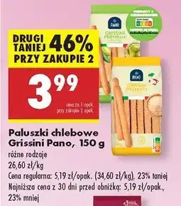 Biedronka Paluszki chlebowe Grissini Pano, 150 g oferta