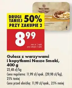 Biedronka Gulasz z warzywami i kopytkami Nasze Smaki, 400 g oferta
