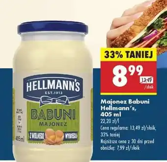 Biedronka Majonez Babuni Hellmann's, 405 ml oferta