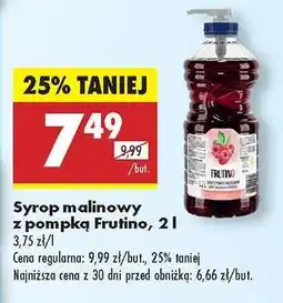 Biedronka Syrop malinowy z pompką Frutino, 2 l oferta