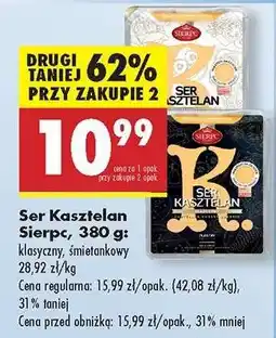 Biedronka Ser Kasztelan Sierpc, 380 g oferta