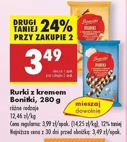 Biedronka Rurki z kremem Bonitki, 280 g oferta