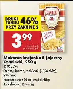 Biedronka Makaron krajanka 5-jajeczny Czaniecki, 250 g oferta