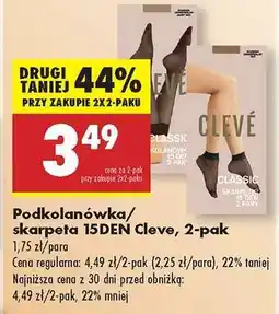 Biedronka Podkolanówka/skarpetka 15DEN Cleve, 2-pak oferta